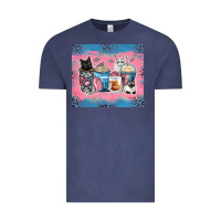 Vintage Denim cat coffee cups Vintage Tee - Zillion Design Studio