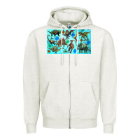 Oatmeal Heather dinosaurs sippy cup Zipper Hoodie - Artiststas
