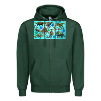 Sports Green dinosaurs sippy cup Zipper Hoodie - Artiststas