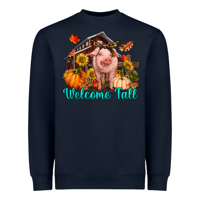 Welcome Fall Pig Heavyweight Sweatshirt by RanaPortraitStore | Teevron