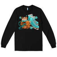Black Winter Ice Skating Boots And Coffee Long Sleeve Tee - FaDigitalArtStudio