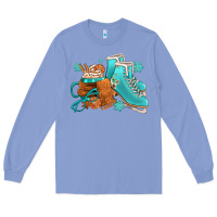 Colony Blue Winter Ice Skating Boots And Coffee Long Sleeve Tee - FaDigitalArtStudio