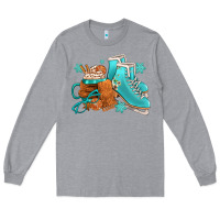 Heather Grey Winter Ice Skating Boots And Coffee Long Sleeve Tee - FaDigitalArtStudio