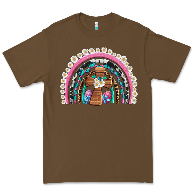 Easter Cross Daisy Egg Rainbow Premium Tee by Artiststas | Teevron