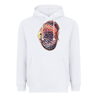 White Discus Fish Heavyweight Hoodie - LillyAllenDesigns