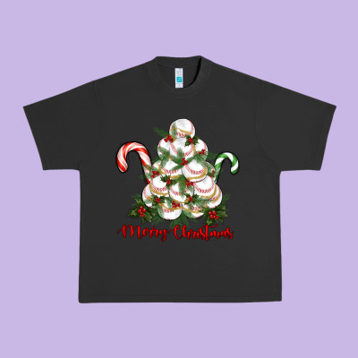Merry Christmas Baseball Urban Heavy Tee Designed By Ranaportraitstore