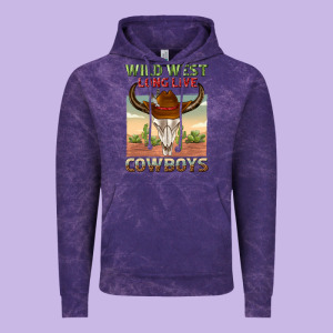 Wild West Long Live Cowboys Vintage Hoodie Designed By Texasbilliewilder