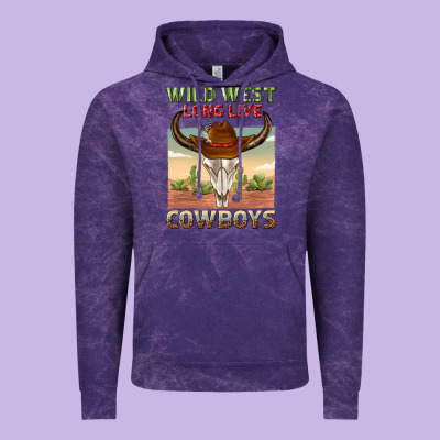 Wild West Long Live Cowboys Vintage Hoodie Designed By Texasbilliewilder