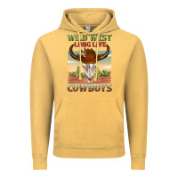 Vintage Mustard wild west long live cowboys Vintage Hoodie - texasbilliewilder