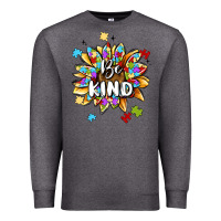 Charcoal Heather be kind Premium Sweatshirt - MaliasSmallBusiness
