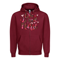 Burgundy one loved nurse Zipper Hoodie - JahusDesignShop