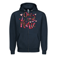 Navy one loved nurse Zipper Hoodie - JahusDesignShop