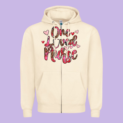 One Loved Nurse Zipper Hoodie Designed By Jahusdesignshop