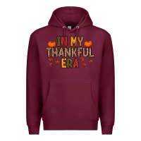 Burgundy In My Thankful Era Premium Hoodie - MaliasSmallBusiness