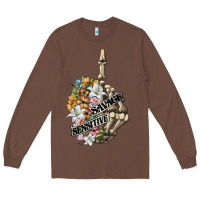 Chestnut sensitive savage skeleton middle finger Long Sleeve Tee - FaDigitalArtStudio
