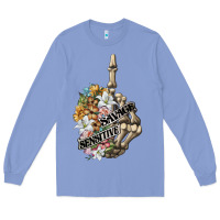 Colony Blue sensitive savage skeleton middle finger Long Sleeve Tee - FaDigitalArtStudio