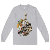 Moon Dust sensitive savage skeleton middle finger Long Sleeve Tee - FaDigitalArtStudio