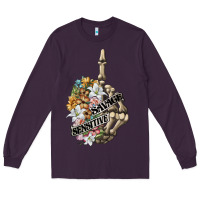 Plum sensitive savage skeleton middle finger Long Sleeve Tee - FaDigitalArtStudio