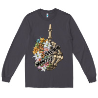 Smoke sensitive savage skeleton middle finger Long Sleeve Tee - FaDigitalArtStudio