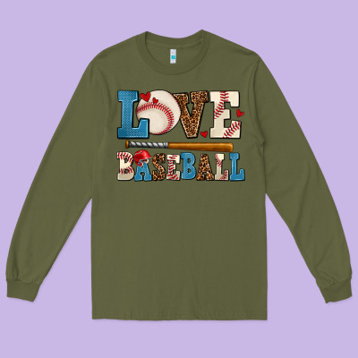 Love Baseball Long Sleeve Tee Designed By Adodesignshop