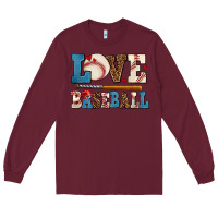 Burgundy love baseball Long Sleeve Tee - AdoDesignShop