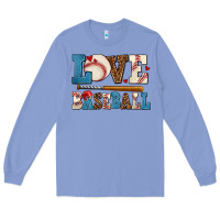 Colony Blue love baseball Long Sleeve Tee - AdoDesignShop