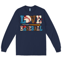 Navy love baseball Long Sleeve Tee - AdoDesignShop
