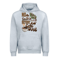 Heather Grey no talkie before coffee Urban Hoodie - BarkalooDesign