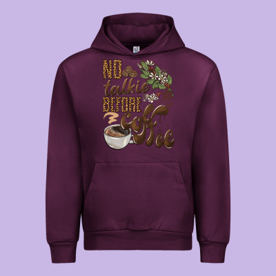 No Talkie Before Coffee Urban Hoodie Designed By Barkaloodesign