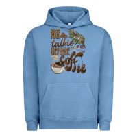 Pigment Pebble Blue no talkie before coffee Urban Hoodie - BarkalooDesign