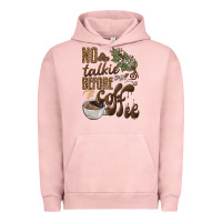 Pigment Salmon no talkie before coffee Urban Hoodie - BarkalooDesign