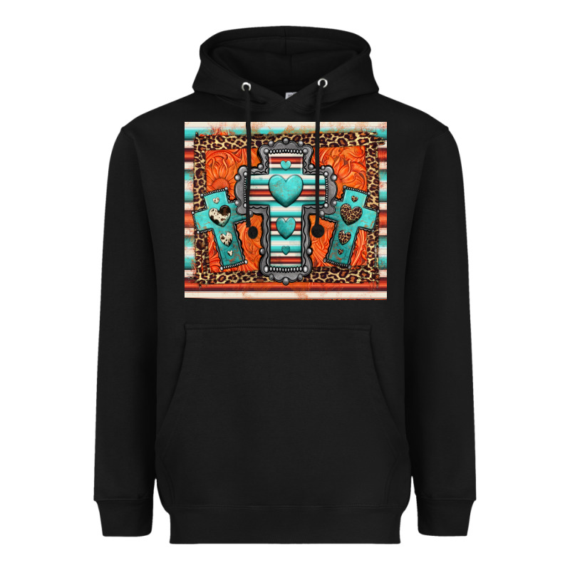 Turquoise Gemstone Crosses Heavyweight Hoodie by Jasminsmagicworld | Teevron