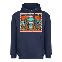 Navy turquoise gemstone crosses Heavyweight Hoodie - Jasminsmagicworld