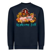 Navy Welcome fall pigs Heavyweight Sweatshirt - RanaPortraitStore