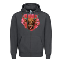 Smoke highland cow valentines Zipper Hoodie - JahusDesignShop