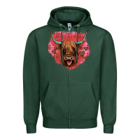 Sports Green highland cow valentines Zipper Hoodie - JahusDesignShop
