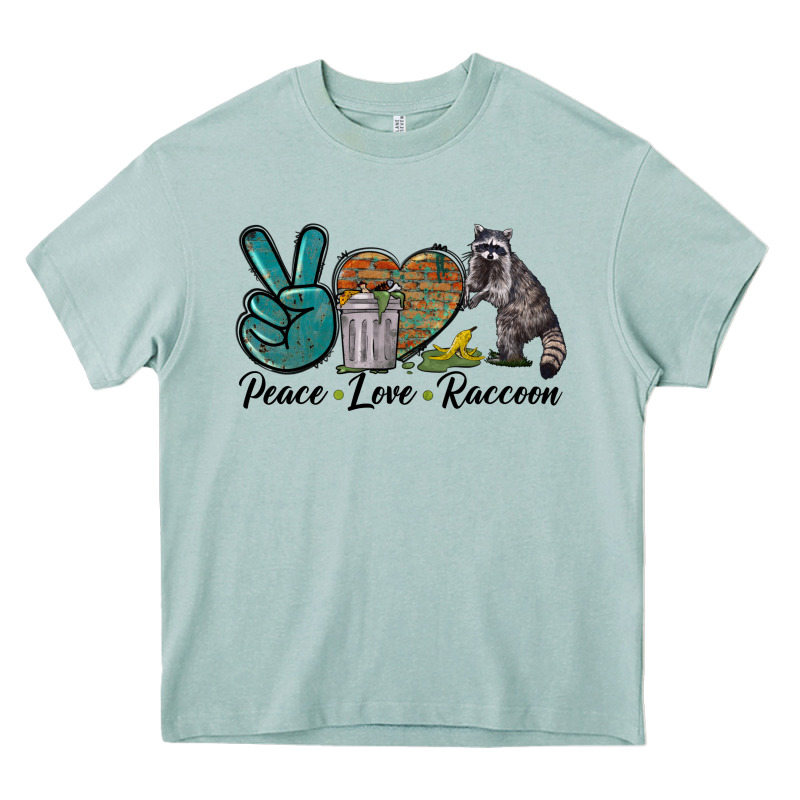 Peace Love Raccoon Heavy Core Tee by LillyAllenDesigns | Teevron