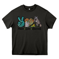Asphalt Peace love raccoon Heavy Core Tee - LillyAllenDesigns