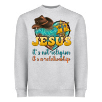 Heather Grey jesus it s not religion it s a relationship Heavyweight Sweatshirt - texasbilliewilder