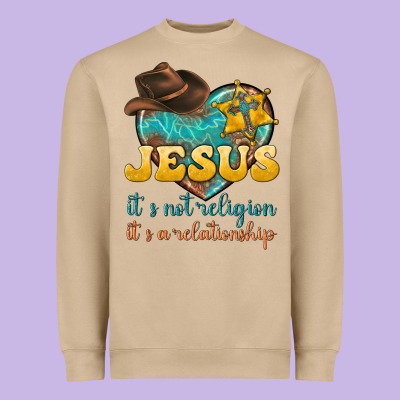 Jesus It S Not Religion It S A Relationship Heavyweight Sweatshirt Designed By Texasbilliewilder
