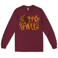 Burgundy hello fall Long Sleeve Tee - RacoonDesign