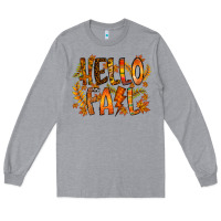 Heather Grey hello fall Long Sleeve Tee - RacoonDesign