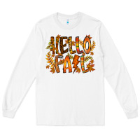 White hello fall Long Sleeve Tee - RacoonDesign