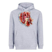 Heather Grey Betta Fish Heavyweight Hoodie - LillyAllenDesigns