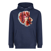 Navy Betta Fish Heavyweight Hoodie - LillyAllenDesigns