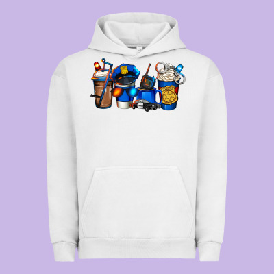 Police Coffee Urban Hoodie Designed By Jasminsmagicworld