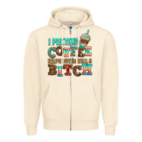 Sandshell ı pretend coffee helps but ı am still a bitch Zipper Hoodie - AdoDesignShop