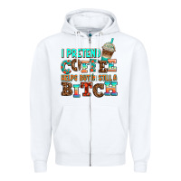 White ı pretend coffee helps but ı am still a bitch Zipper Hoodie - AdoDesignShop