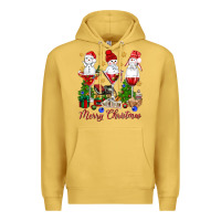 Antique Gold Merry Christmas wine and cocktails Premium Hoodie - NancyCooperArtShop