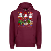 Burgundy Merry Christmas wine and cocktails Premium Hoodie - NancyCooperArtShop